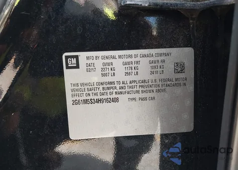 2017 Cadillac Xts Luxury из США, поврежденный, VIN 2G61M5S34H9162408